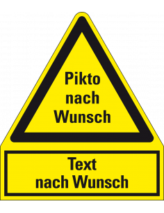 Bord 'Waarschuwing met tekst anar wens' aluminium, 240 x 210 mm, 200/VE