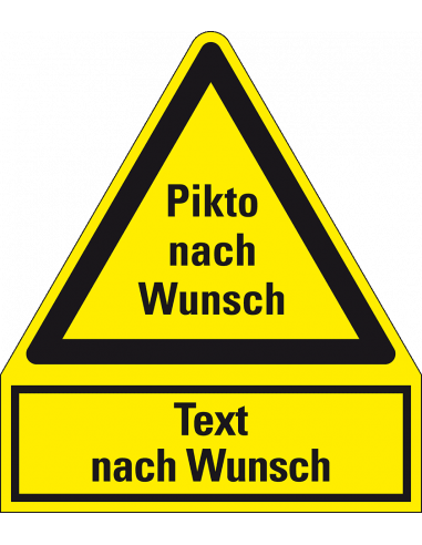 Bord 'Waarschuwing met tekst anar wens' aluminium, 240 x 210 mm, 200/VE