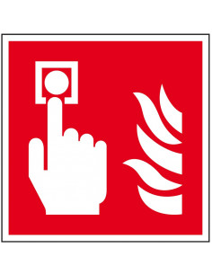 Bord brandmelder, 200 x 200 mm, kunststof, ISO 7010, F005