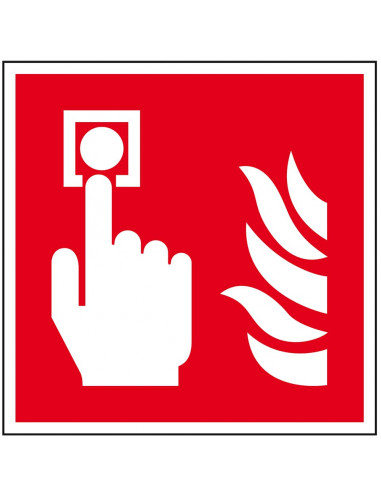 Bord brandmelder, 200 x 200 mm, kunststof, ISO 7010, F005