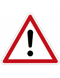 Sticker algemeen waarschuwingsteken rood/zwart, 19mm