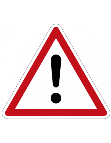 Sticker algemeen waarschuwingsteken rood/zwart, 19mm