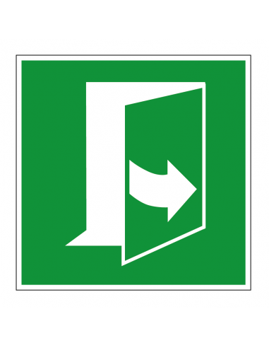 Deur trekken links bord, kunststof, E057, groen wit, vierkant