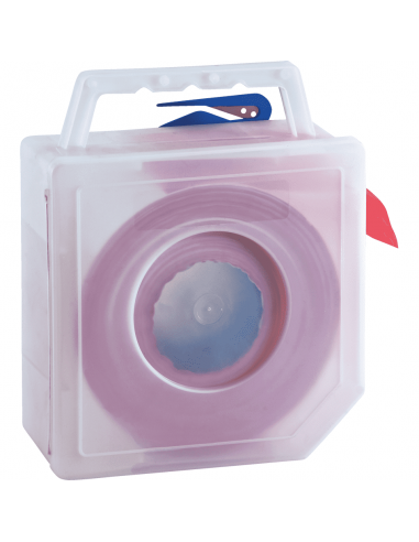 Dispenser met afscheurmes voor afzetlint