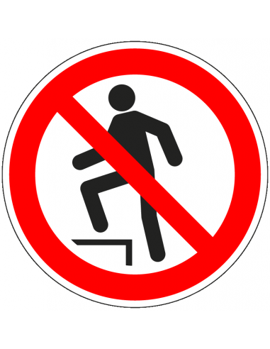 Niet op staan bord, kunststof, P019, rood wit, pictogram niet op staan, rond