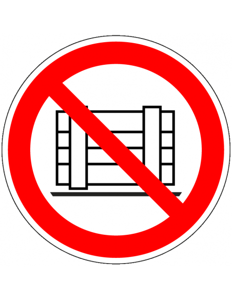 Niet neerzetten bord, kunststof, P023, rood wit, pictogram eten en drinken verboden, rond, ISO 7010