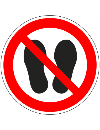 Verboden te betreden, aluminium, 300 mm, P024, rood wit, verboden te betreden pictogram, symbool voeten, ISO 7010, rond