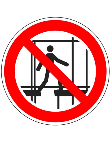 Verbodsbord 'Verboden onafgewerkte stelling te gebruiken', 100 mm, ISO 7010, P025