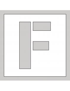 Spuitsjabloon letter F - dibond