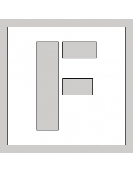 Spuitsjabloon letter F - dibond