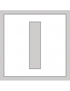 Spuitsjabloon letter I - dibond, wit, vierkant