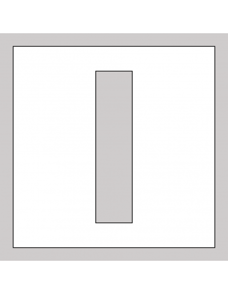 Spuitsjabloon letter I - dibond, wit, vierkant