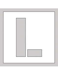 Spuitsjabloon letter L - dibond