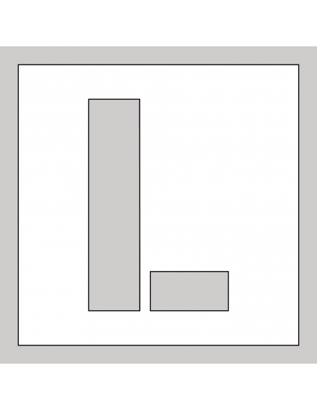 Spuitsjabloon letter L - dibond