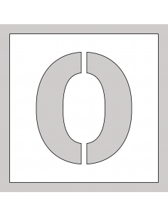 Spuitsjabloon letter O - dibond, wit, vierkant