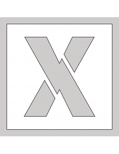 Spuitsjabloon letter X - dibond, wit, vierkant