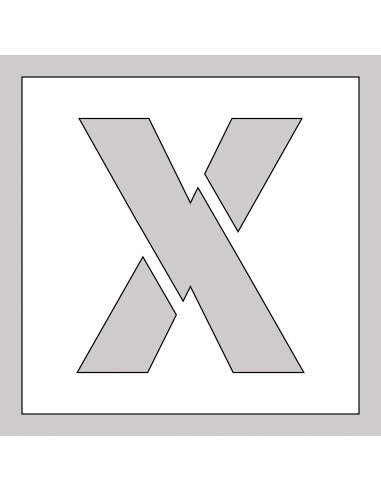 Spuitsjabloon letter X - dibond, wit, vierkant