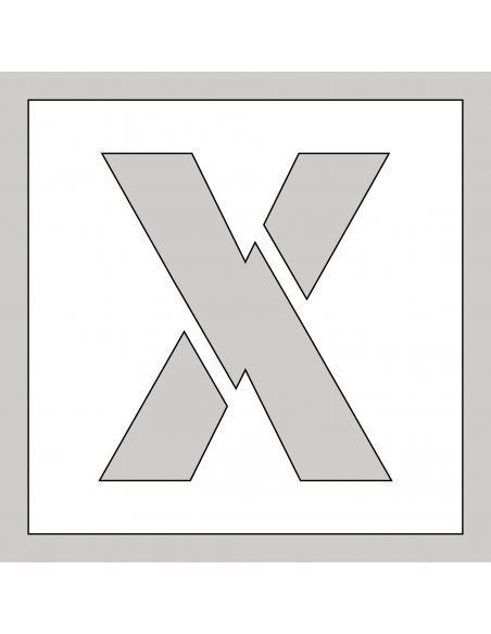 Spuitsjabloon letter X - dibond, wit, vierkant