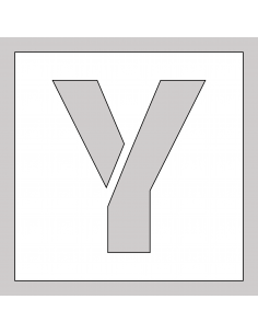 Spuitsjabloon letter Y - dibond, wit, vierkant