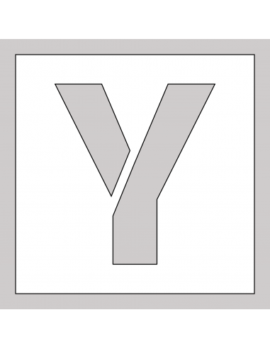 Spuitsjabloon letter Y - dibond, wit, vierkant