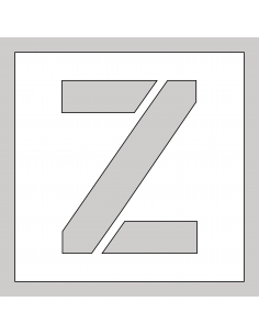 Spuitsjabloon letter Z - dibond, wit, vierkant