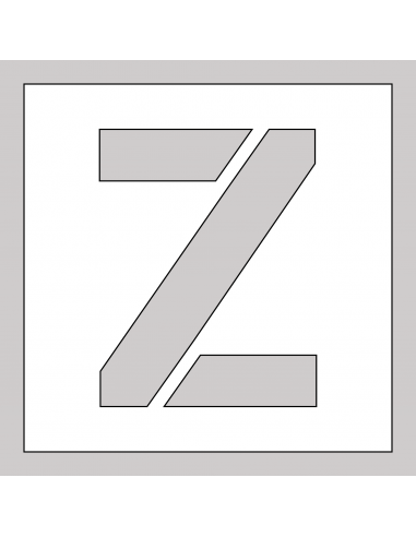 Spuitsjabloon letter Z - dibond, wit, vierkant