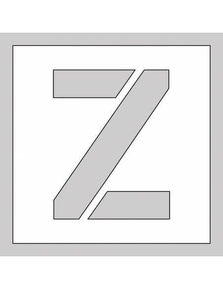 Spuitsjabloon letter Z - dibond, wit, vierkant
