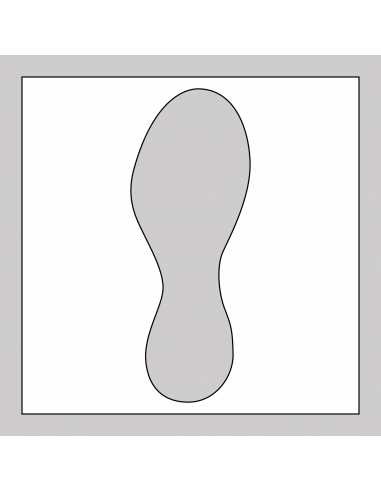 Spuitsjabloon linkervoet - dibond - 400 x 200 mm, wit, rechthoekig