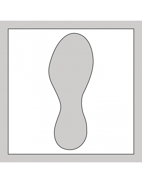 Spuitsjabloon linkervoet - dibond - 400 x 200 mm, wit, rechthoekig
