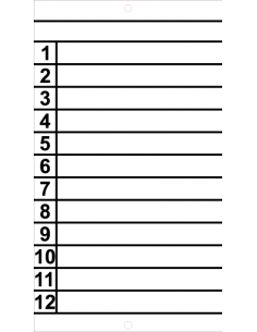 Alberts & Kluft - Nummer bord '1 tot 12', 440 x 250 mm