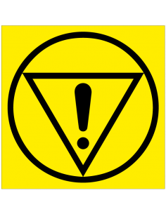 Sticker 'Emergency stop' 100 x 100 mm, geel/zwart kopen?