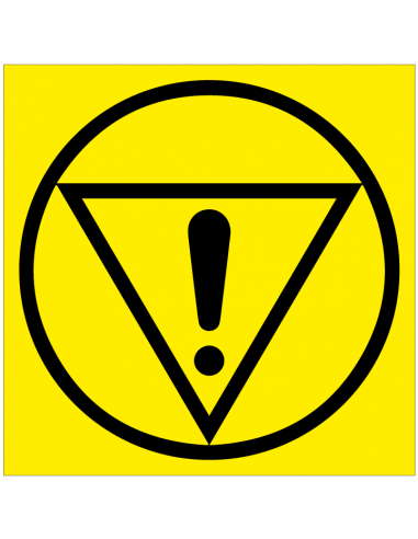 Sticker 'Emergency stop' 100 x 100 mm, geel/zwart kopen?