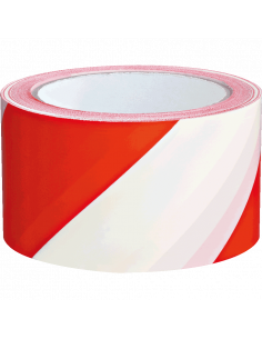 Signaaltape PVC rechtswijzend, rood/wit, 60 meter, 66 mm breed kopen?