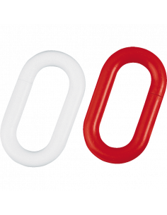 Verbindingsschakels van kunststof, 6 mm, rood/wit, per 20 stuks in verpakking kopen?
