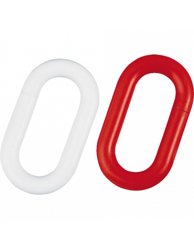 Verbindingsschakels van kunststof, 6 mm, rood/wit, per 20 stuks in verpakking kopen?