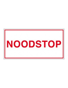 Noodstop sticker, Nederlands, rechthoekig, wit, 200 x 100 mm kopen?
