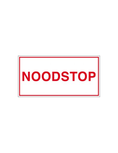 Noodstop sticker, Nederlands, rechthoekig, wit, 200 x 100 mm kopen?