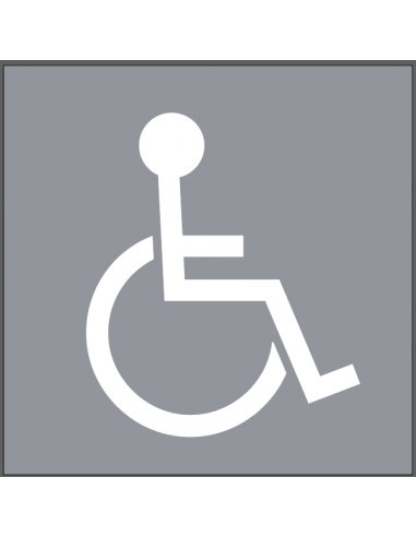 Mindervaliden sticker, grijs wit, vierkant