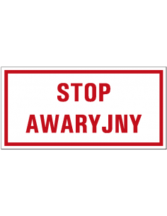 Van Riet - Noodstop sticker, Pools, rechthoekig, wit, 200 x 100 mm