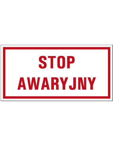 Van Riet - Noodstop sticker, Pools, rechthoekig, wit, 200 x 100 mm