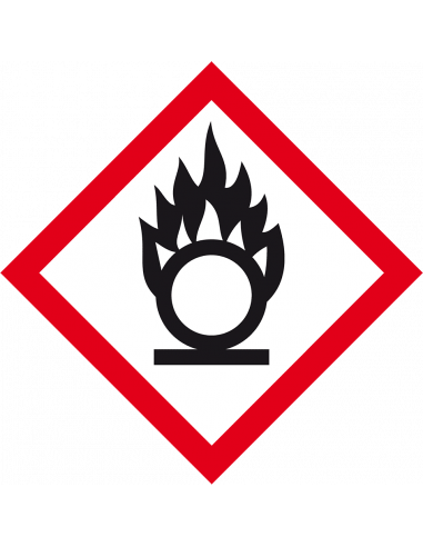 GHS03 oxiderende stoffen bord, ruit, bijtend, corrosief, rood wit