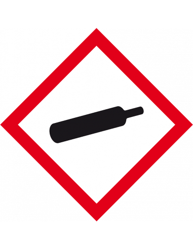 GHS04 gassen onder druk sticker, 500 op rol, 500 op rol, gasfles, rood wit, ruit