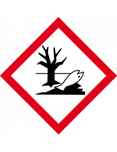 GHS09 milieugevaarlijke stoffen sticker, 500 op rol, vis, boom, ruit, rood wit