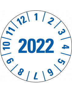 Jaarkeuringssticker wit, speciale kleving, 25 mm, 105 per boekje