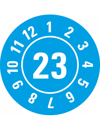 Keuringssticker met jaartal (extra sterke kleving), vel