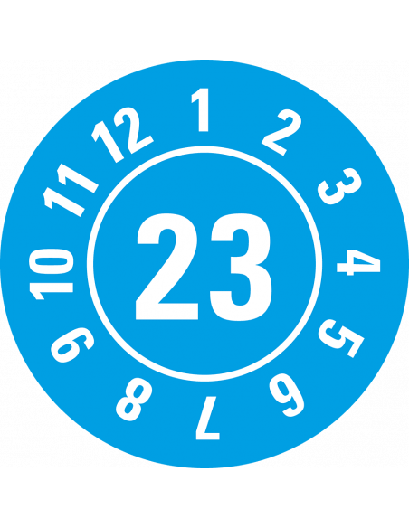 Keuringssticker met jaartal (extra sterke kleving), vel