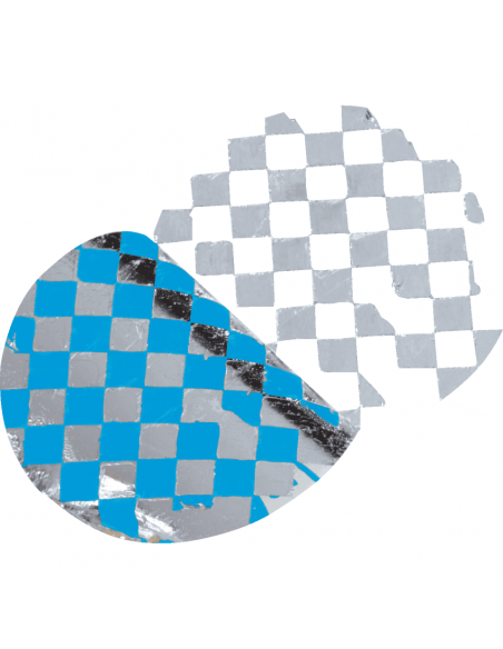 Keuringssticker met jaartal (anti-fraude dambordpatroon), vel