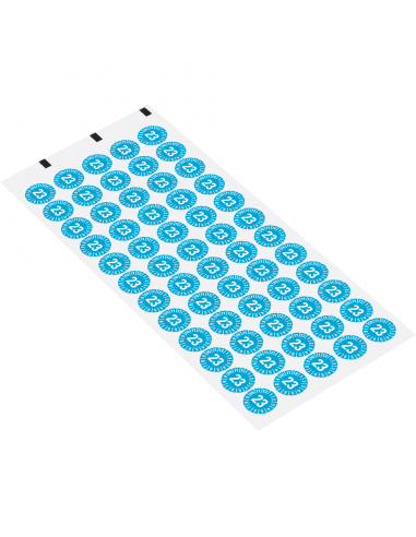 Keuringssticker met jaartal (anti-fraude dambordpatroon), vel