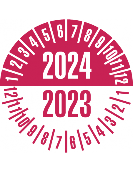 Keuringssticker met 2 jaartallen, 35 mm, 10 stuks per vel