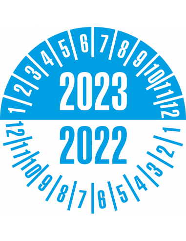 Keuringssticker met 2 jaartallen, 35 mm, 10 stuks per vel